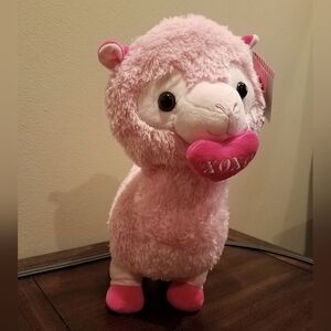 Brand new!! NWT Justice large pink sparkly glitter llama soft plush stuffie